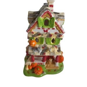 Vintage Avon Halloween Autumns Glow Tealight Candle House READ